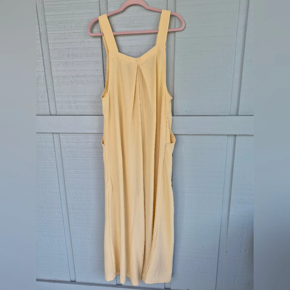 Dokoto Womens Overalls Jumpsuit Light Yellow L Wide Leg Cottagecore Fairycore - Picture 4 of 6